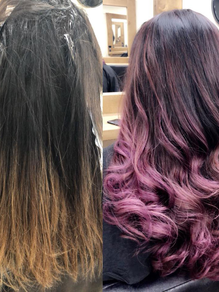 purple gradient colour hair